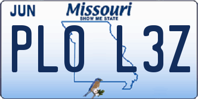 MO license plate PL0L3Z