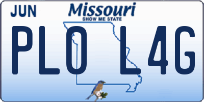 MO license plate PL0L4G