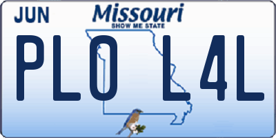 MO license plate PL0L4L
