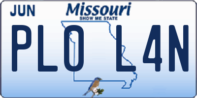 MO license plate PL0L4N