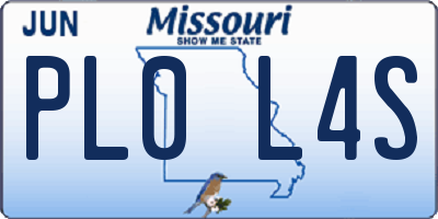 MO license plate PL0L4S