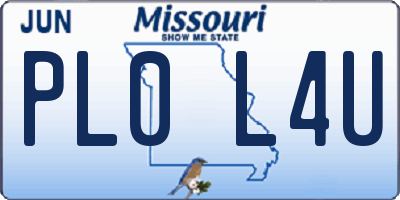 MO license plate PL0L4U