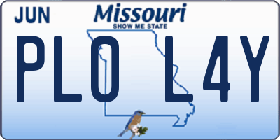 MO license plate PL0L4Y