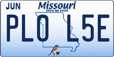MO license plate PL0L5E
