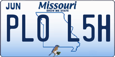 MO license plate PL0L5H