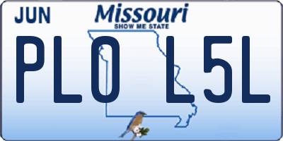 MO license plate PL0L5L