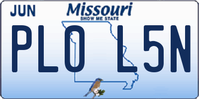 MO license plate PL0L5N