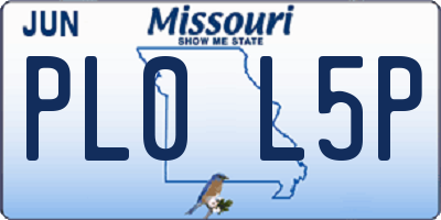 MO license plate PL0L5P