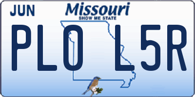 MO license plate PL0L5R