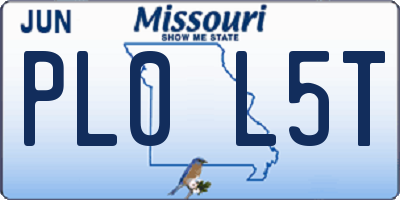 MO license plate PL0L5T