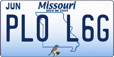 MO license plate PL0L6G
