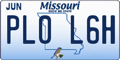 MO license plate PL0L6H