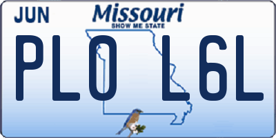 MO license plate PL0L6L