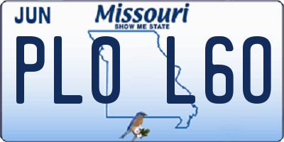 MO license plate PL0L6O