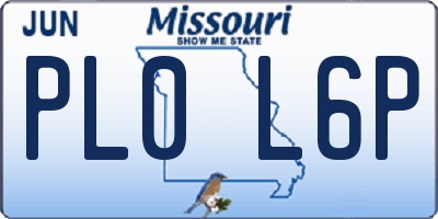 MO license plate PL0L6P