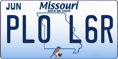 MO license plate PL0L6R