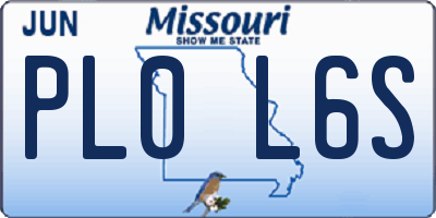 MO license plate PL0L6S