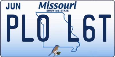 MO license plate PL0L6T
