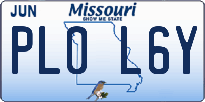 MO license plate PL0L6Y