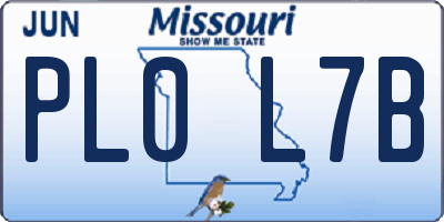 MO license plate PL0L7B
