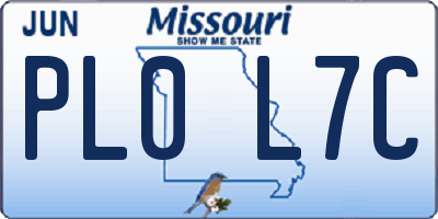 MO license plate PL0L7C