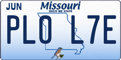 MO license plate PL0L7E