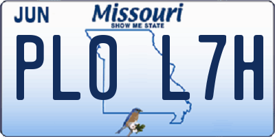 MO license plate PL0L7H