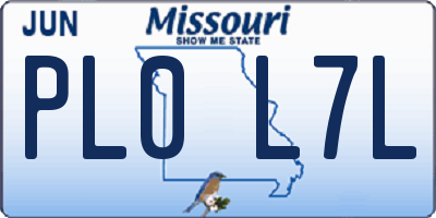 MO license plate PL0L7L