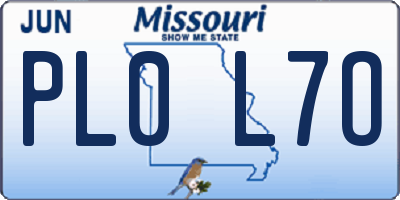 MO license plate PL0L7O
