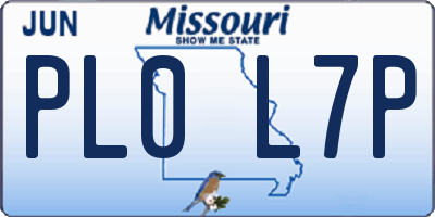 MO license plate PL0L7P