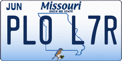 MO license plate PL0L7R