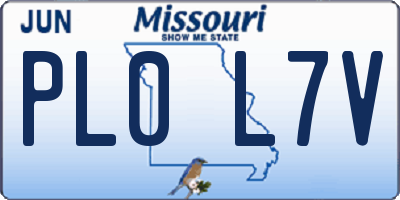 MO license plate PL0L7V