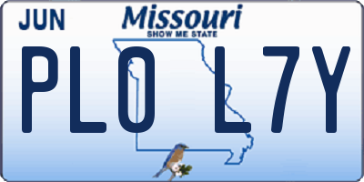 MO license plate PL0L7Y