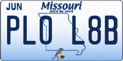MO license plate PL0L8B