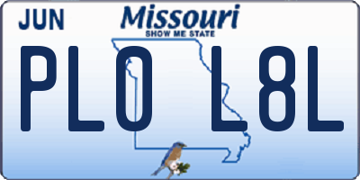 MO license plate PL0L8L