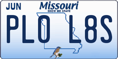 MO license plate PL0L8S