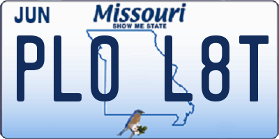 MO license plate PL0L8T