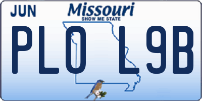 MO license plate PL0L9B