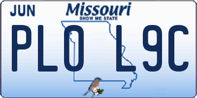 MO license plate PL0L9C