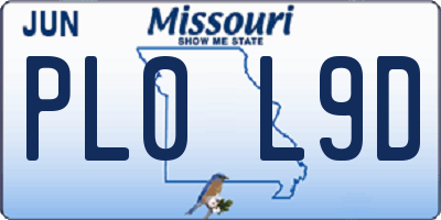 MO license plate PL0L9D