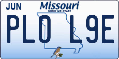 MO license plate PL0L9E