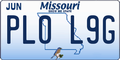 MO license plate PL0L9G