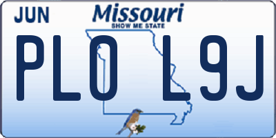 MO license plate PL0L9J