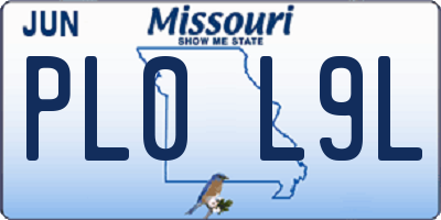 MO license plate PL0L9L