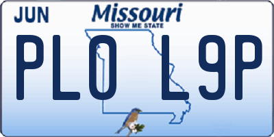 MO license plate PL0L9P
