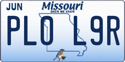 MO license plate PL0L9R
