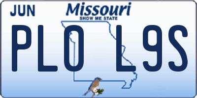 MO license plate PL0L9S