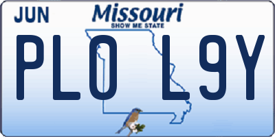 MO license plate PL0L9Y