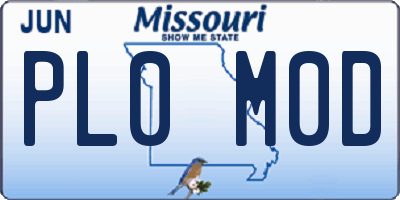 MO license plate PL0M0D