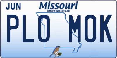 MO license plate PL0M0K